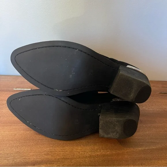 Jeffrey Campbell Cromwell Black Suede Western Ankle Boots 7.5 - Picture 6 of 6